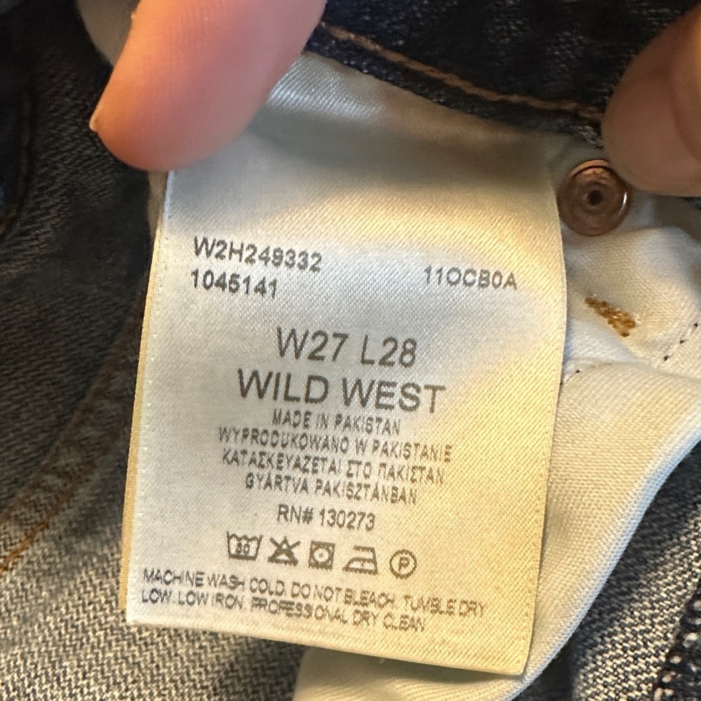 Wrangler Women's Distressed Blue Straight Leg Jeans Wild West 603 High Rise 28 l - Picture 3 of 7